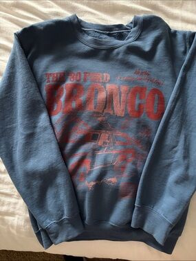 Ford Blue Sweatshirt with Red Bronco Graphic